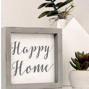 Home Decor: Wooden “Happy Home” Sign